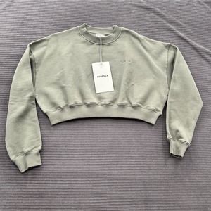 Adanola Sage Green Cropped Sweatshirt